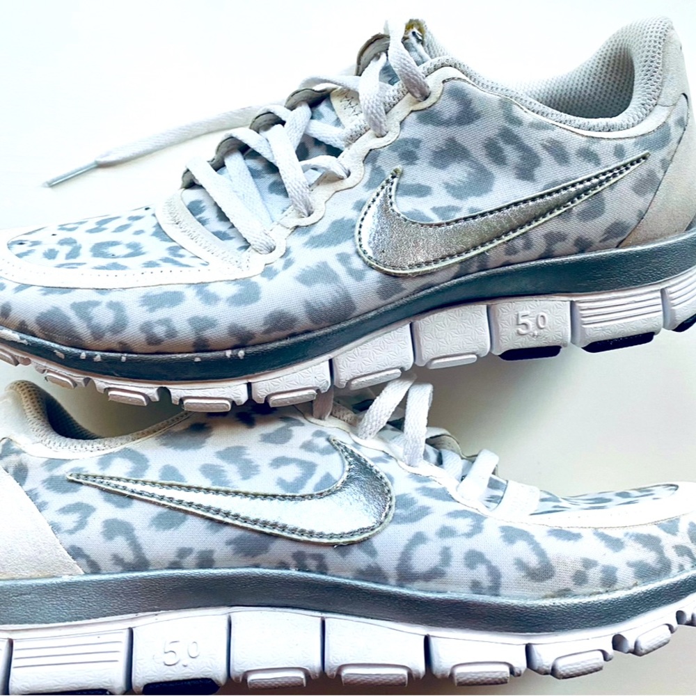 Nike Free 5.0 V4 White Leopard Women's Sneakers Size 7